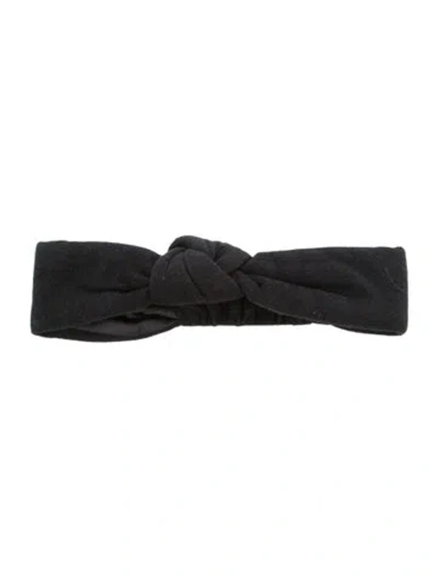 Pre-owned Saint Laurent Black Pleated Accent Hairband