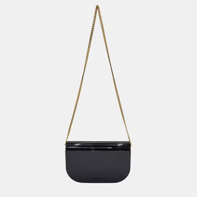 Pre-owned Saint Laurent Black Plexiglass Leather Mini Shoulder Bag