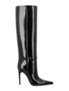 Saint Laurent Vendome Boots In Glazed Leather In Black