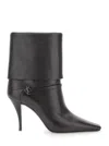 Saint Laurent Niki Smooth Leather Ankle Boots Shoes In Black