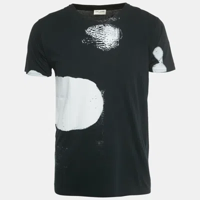 Pre-owned Saint Laurent Black Printed Cotton T-shirt S