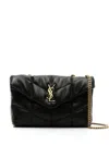 Saint Laurent Black Puffer Toy Leather Shoulder Bag In Black