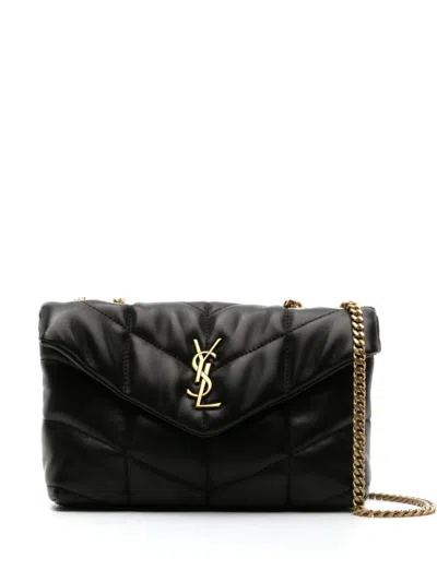 Saint Laurent Black Puffer Toy Leather Shoulder Bag