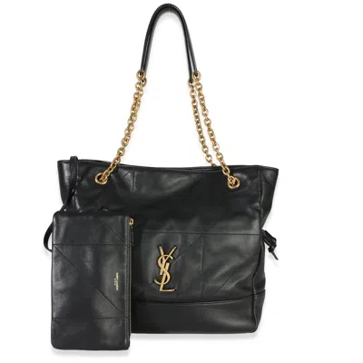 Pre-owned Saint Laurent Black Quilted Lambskin Jamie Small Shopping Tote