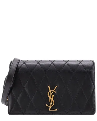 Pre-owned Saint Laurent Black Quilted Leather Angie Chain Shoulder Bag Small (authentic  Pre-loved)