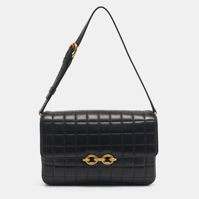 Pre-owned Saint Laurent Black Quilted Leather Le Maillon Shoulder Bag
