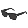 Saint Laurent Black Rectangular Unisex Sunglasses Sl 402-001 54
