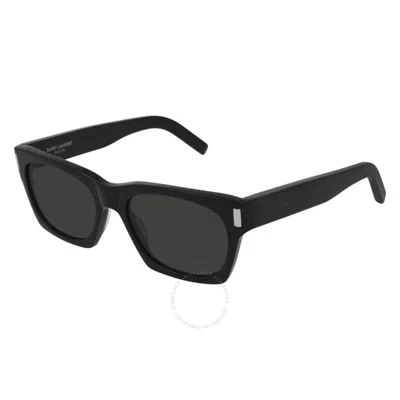 Saint Laurent Black Rectangular Unisex Sunglasses Sl 402-001 54