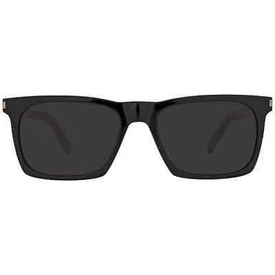 Pre-owned Saint Laurent Black Rectangular Unisex Sunglasses Sl 559 001 54 Sl 559 001 54