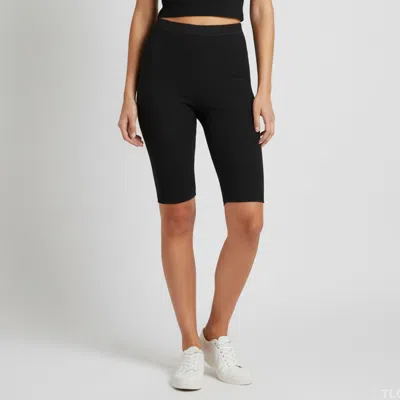 Pre-owned Saint Laurent Black Rib Knit Cycling Shorts Xs
