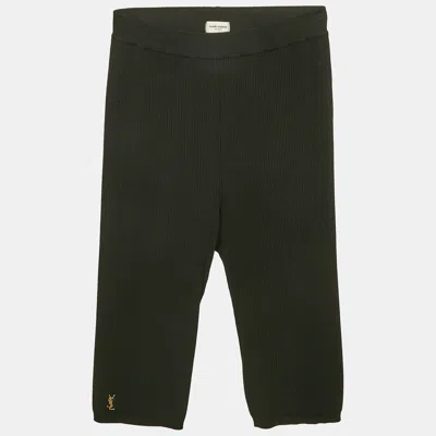 Pre-owned Saint Laurent Black Rib Knit Shorts S