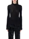 Saint Laurent Women's Cassandre Ribbed Sweater In Black
