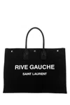 Saint Laurent Black Rive Gauche Tote Bag In Black