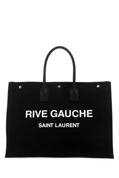 Saint Laurent Black Rive Gauche Tote Bag