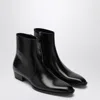 Saint Laurent Black Roman Boots In Smooth Leather In Black