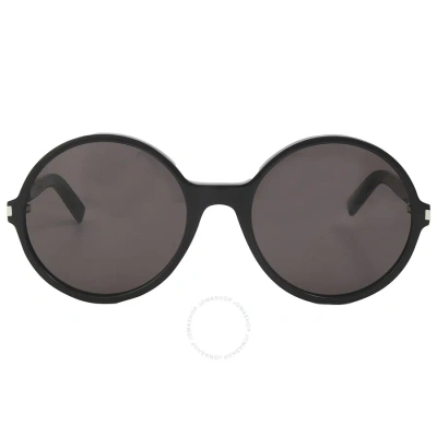 Saint Laurent Black Round Ladies Sunglasses Sl 450 001 58