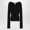 Saint Laurent Silk Ruffled Blouse In Black