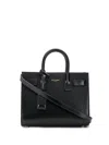 Saint Laurent Small Black Leather Handbag With Accordion Sides For Women In Black