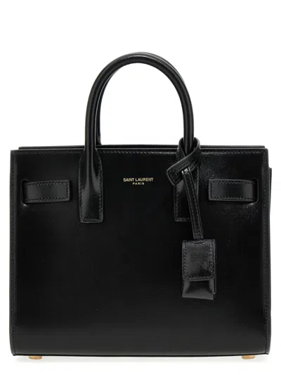 SAINT LAURENT BLACK SAC DE JOUR SATCHEL BAG