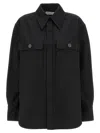 Saint Laurent Saharienne Twill Cotton Shirt In Black