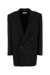 Saint Laurent Women Black Grain De Poudre Wool Tuxedo Jacket