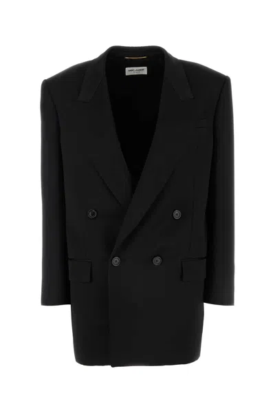 SAINT LAURENT SAINT LAURENT BLACK SATIN BLAZER