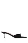 Saint Laurent Daisy 50 Crystal-embellished Satin Mules In Black