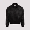 SAINT LAURENT BLACK SATIN TEDDY VISCOSE-SILK JACKET