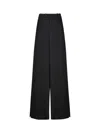 Saint Laurent Black Satin Wide-leg Pant In Black