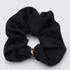 Saint Laurent Cassandre Silk Satin Scrunchie In Black