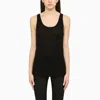 SAINT LAURENT BLACK SEMI-TRANSPARENT TANK TOP