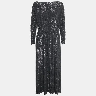 Pre-owned Saint Laurent Black Sequin Long Gown M