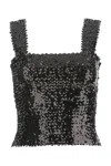 Saint Laurent Sequin Embellished Sleeveless Square Neck Top In 1001