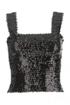 Saint Laurent Sequin Embellished Sleeveless Square Neck Top