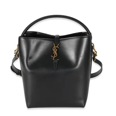 Pre-owned Saint Laurent Black Shiny Calfskin Small Le 37 Bucket Bag