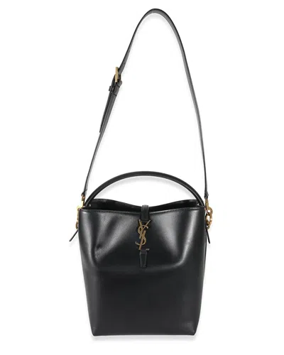 Pre-owned Saint Laurent Black Shiny Calfskin Small Le 37 Bucket Bag, Never Carried  (authentic Pre-loved)