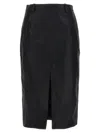 Saint Laurent Shiny Gabardine Skirt Skirts Black In Black