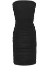 Saint Laurent Schulterfreies Minikleid In Black