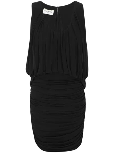 SAINT LAURENT BLACK SHORT JERSEY DRESS