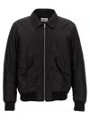 Saint Laurent Padded Twill Bomber Jacket In Black
