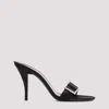 SAINT LAURENT BLACK SILK BRIDGET MULE