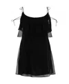 Saint Laurent Black Silk Clothing Dresses In Animal Print