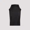 Saint Laurent Pencil Midi Skirt In Silk In Black