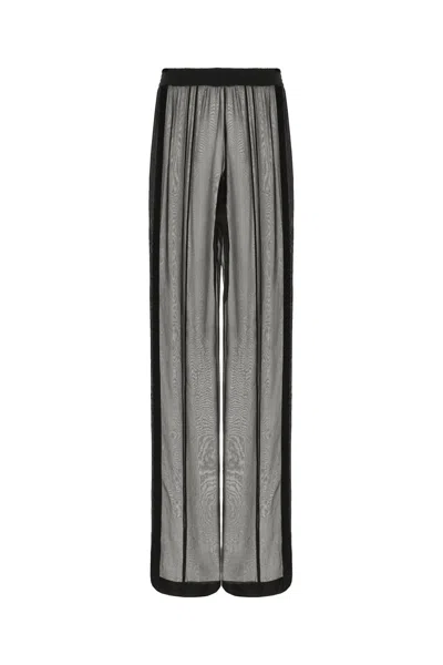 Saint Laurent Black Silk Pants In 1000