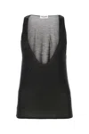 Saint Laurent Black Deep V Neck Tank Top