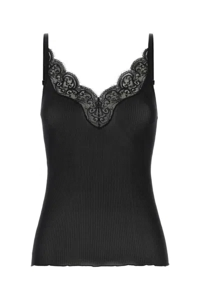 SAINT LAURENT BLACK SILK TANK TOP