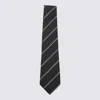 Saint Laurent Black Silk Tie In Black