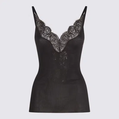 SAINT LAURENT BLACK SILK TOP