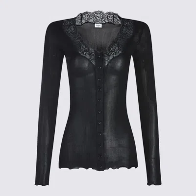 Saint Laurent Black Silk Top