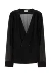 Saint Laurent Man Black Tops In Black